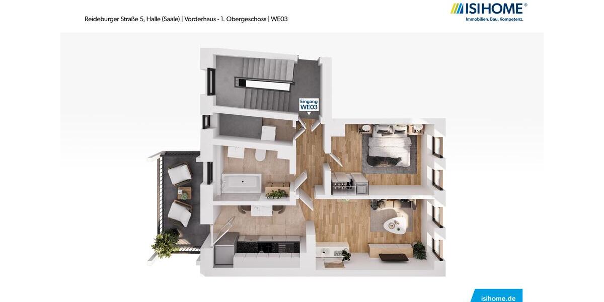 Etagenwohnung Halle (Saale) Büschdorf - 2 Zimmer, 69 m&sup2;, 669&euro; | Angebot:26057213