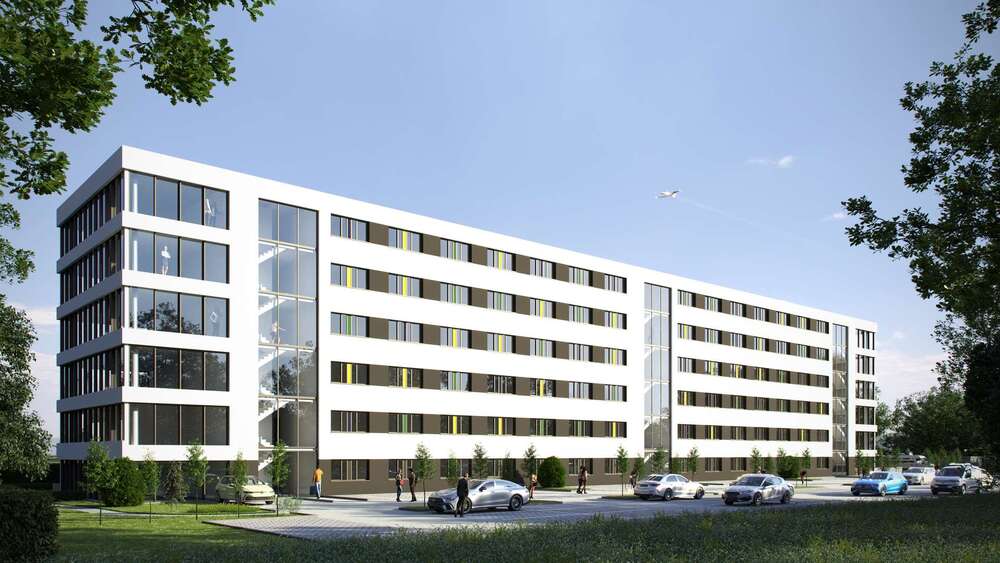 Modernes Bürogebäude mit flexiblen Flächen nahe Flughafen LeipzigHalle zimmer