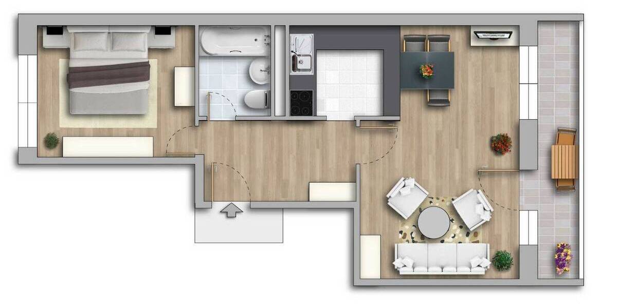 Etagenwohnung Halle (Saale) Nördliche Neustadt - 2 Zimmer, 49 m&sup2;, 295&euro; | Angebot:26127590