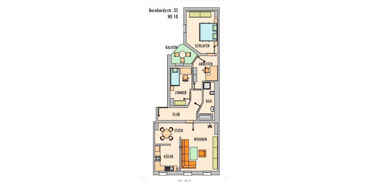 Dachgeschoßwohnung Halle (Saale) Damaschkestraße - 4 Zimmer, 93 m&sup2;, 625&euro; | Angebot:24536627