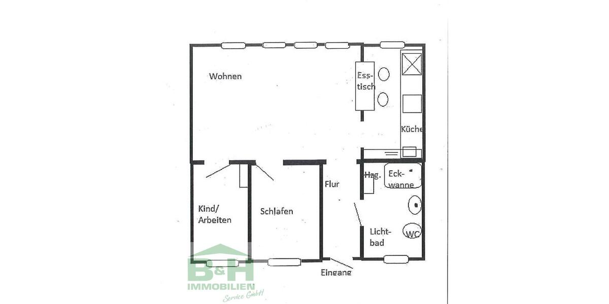 Dachgeschoßwohnung Sandersdorf-Brehna Brehna - 3 Zimmer, 80 m&sup2;, 400&euro; | Angebot:25125125