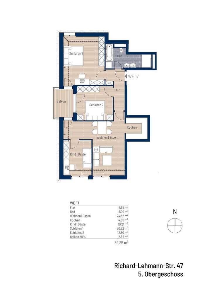 Neubauprojekt in der beliebten Südvorstadt: Eigentumswohnung im 5. OG mit 4 Zimmern