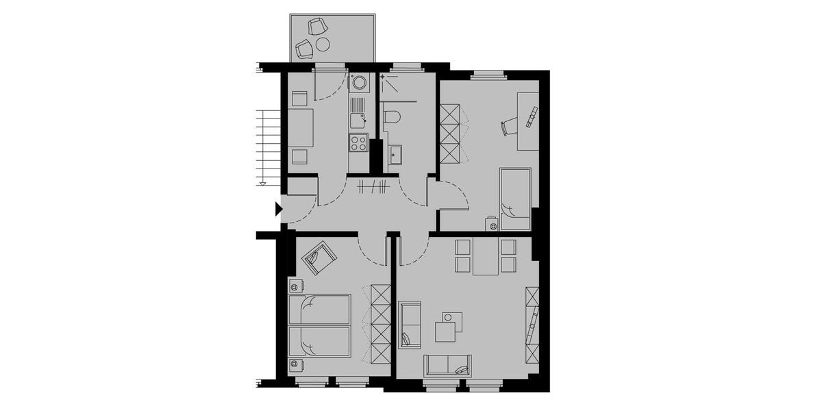 Dachgeschoßwohnung Halle (Saale) Damaschkestraße - 3 Zimmer, 77 m&sup2;, 920&euro; | Angebot:25080977