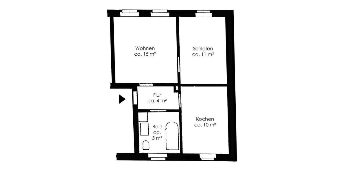Etagenwohnung Schkeuditz - 2 Zimmer, 47 m&sup2;, 415&euro; | Angebot:25672016
