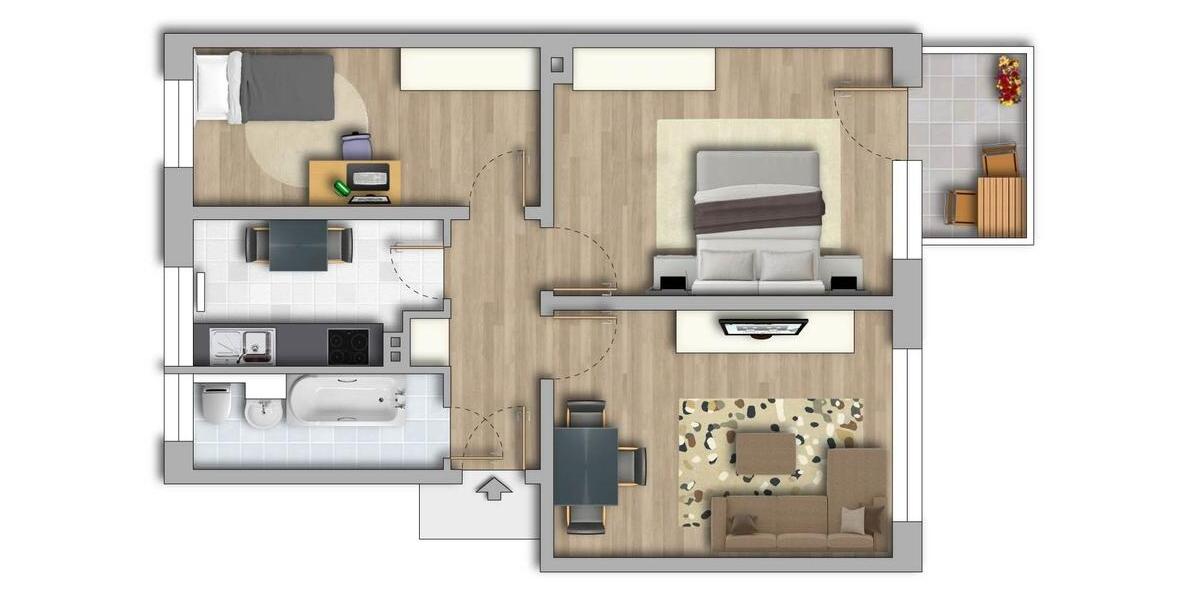 Etagenwohnung Sandersdorf-Brehna Torna - 3 Zimmer, 55 m&sup2;, 347&euro; | Angebot:24810967