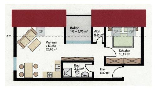 Dachgeschoßwohnung Schkeuditz - 2 Zimmer, 47 m&sup2;, 110.000&euro; | Angebot:26149729