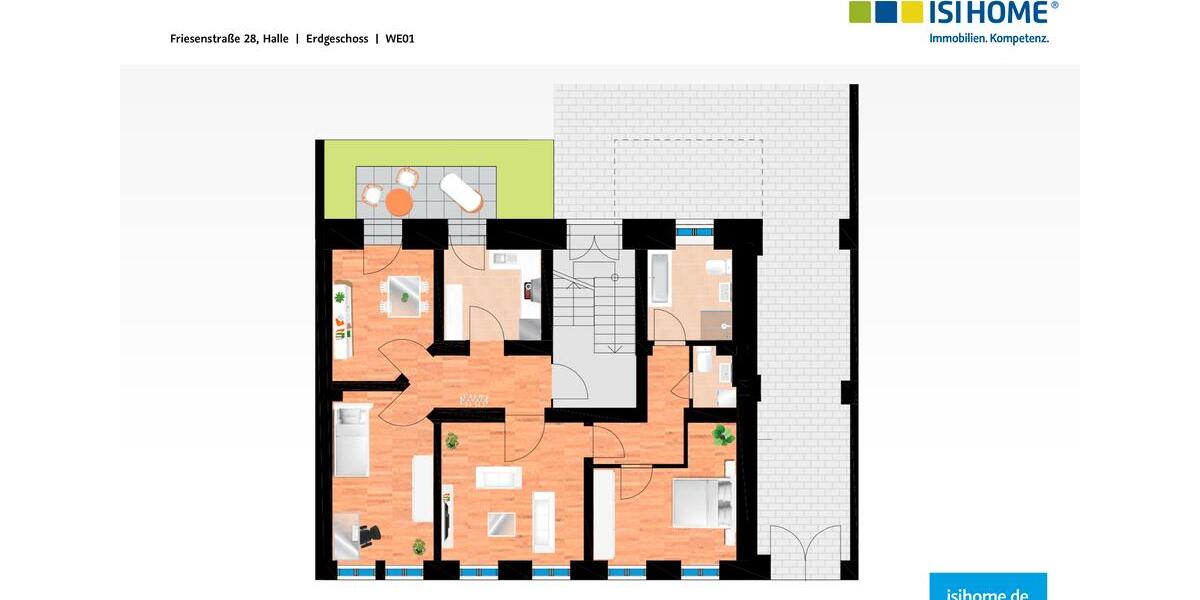 Großzügige Wohnung im Hochparterre mit Balkon - WE01 4 zimmer