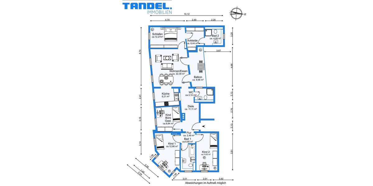 Etagenwohnung Halle (Saale) Innenstadt - 5 Zimmer, 117 m&sup2;, 1.455&euro; | Angebot:25797440