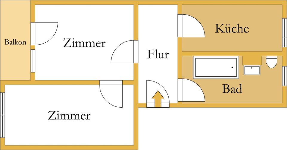 Etagenwohnung Südliches Anhalt - 2 Zimmer, 49 m&sup2;, 250&euro; | Angebot:24215325