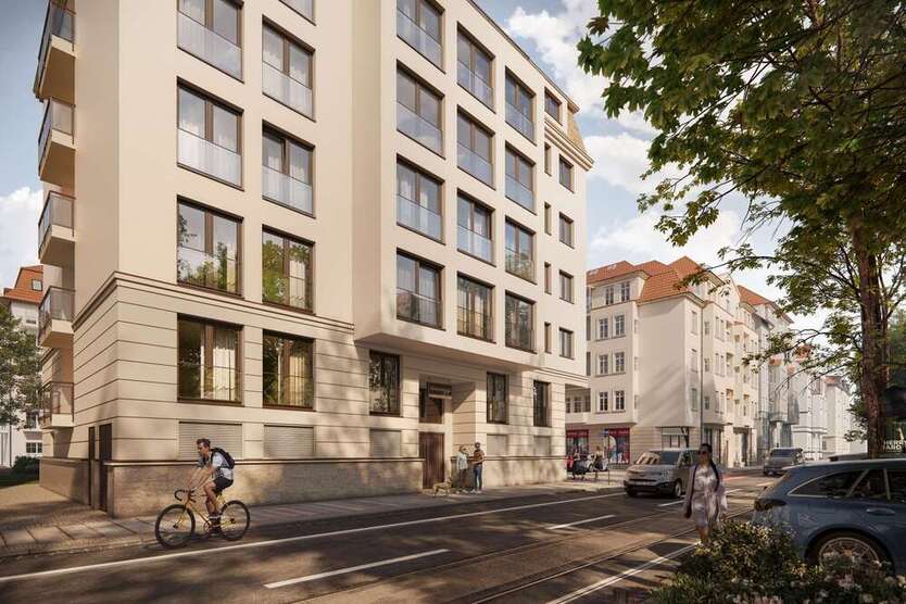 Beliebte Lage trifft höchsten Wohnkomfort - 3 RaumWohnung im 5. OG ,Balkon in der Südvorstadt, KfW40
