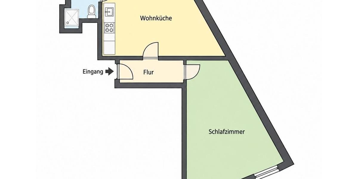 Etagenwohnung Halle (Saale) - 1 Zimmer, 52 m&sup2;, 480&euro; | Angebot:27628171