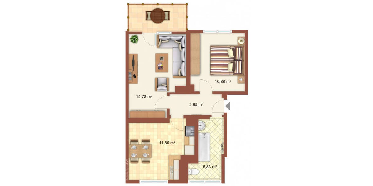Etagenwohnung Halle Lutherplatz - 2 Zimmer, 49 m&sup2;, 410&euro; | Angebot:26786730