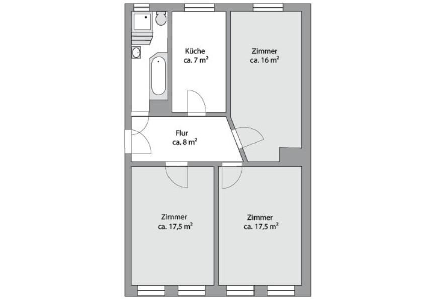 Dachgeschoßwohnung Halle (Saale) Damaschkestraße - 3 Zimmer, 72 m&sup2;, 680&euro; | Angebot:24416020