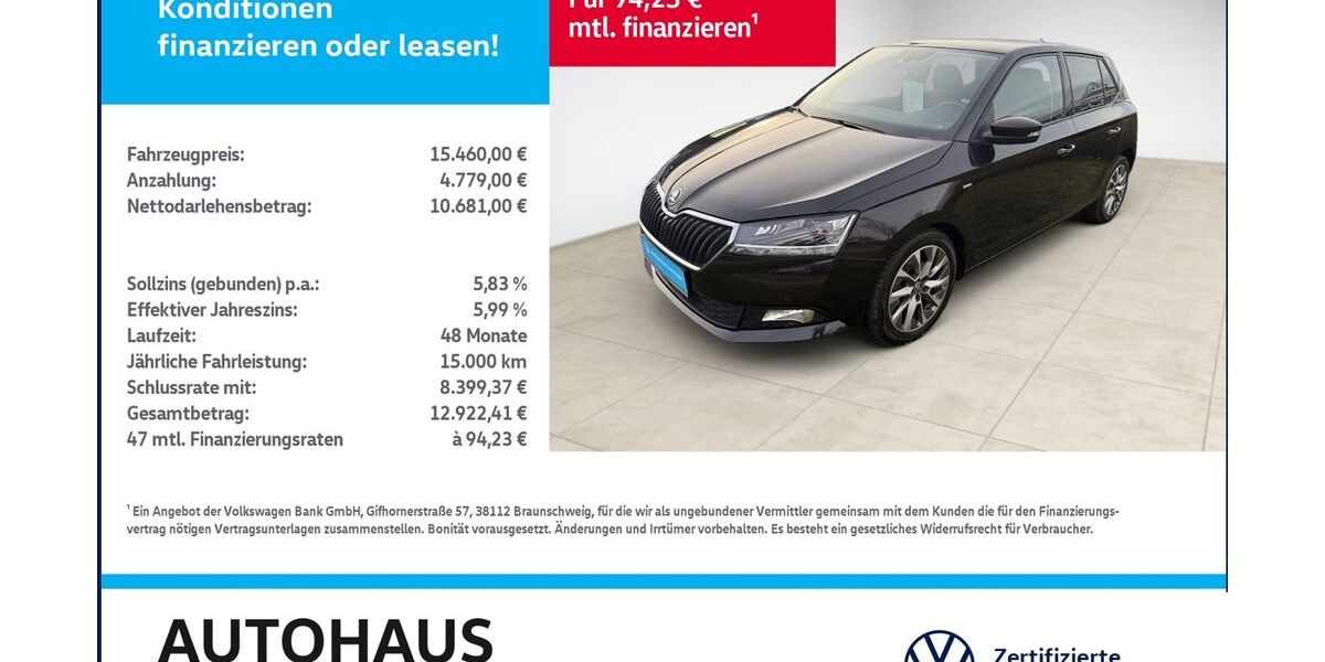 Skoda Fabia 38.808 km 14.990 &euro; Bitterfeld-Wolfen 06749