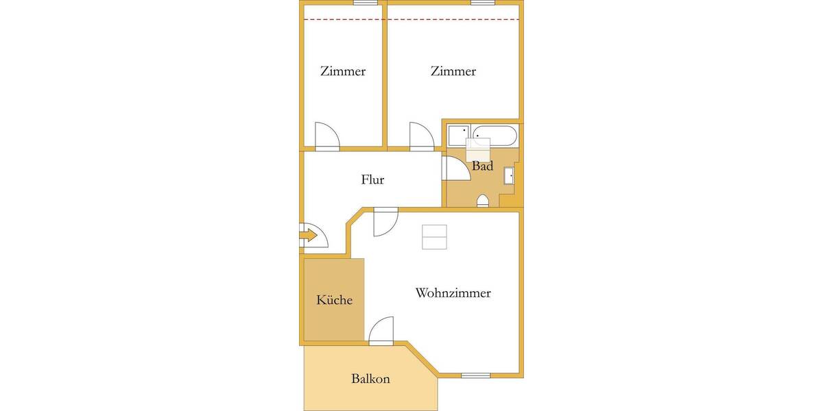Etagenwohnung Köthen (Anhalt) Köthen - 3 Zimmer, 72 m&sup2;, 460&euro; | Angebot:26891441