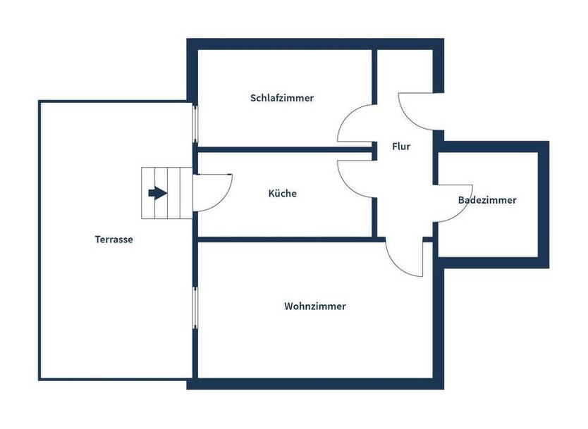 Gemütliche 2-Zimmer-Wohnung mit eigener Terrasse und Abstellkammer im sanierten Denkmalhaus