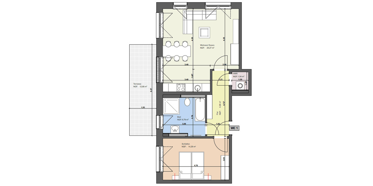 Etagenwohnung Halle (Saale) Landrain - 2 Zimmer, 67 m&sup2;, 873&euro; | Angebot:26841969