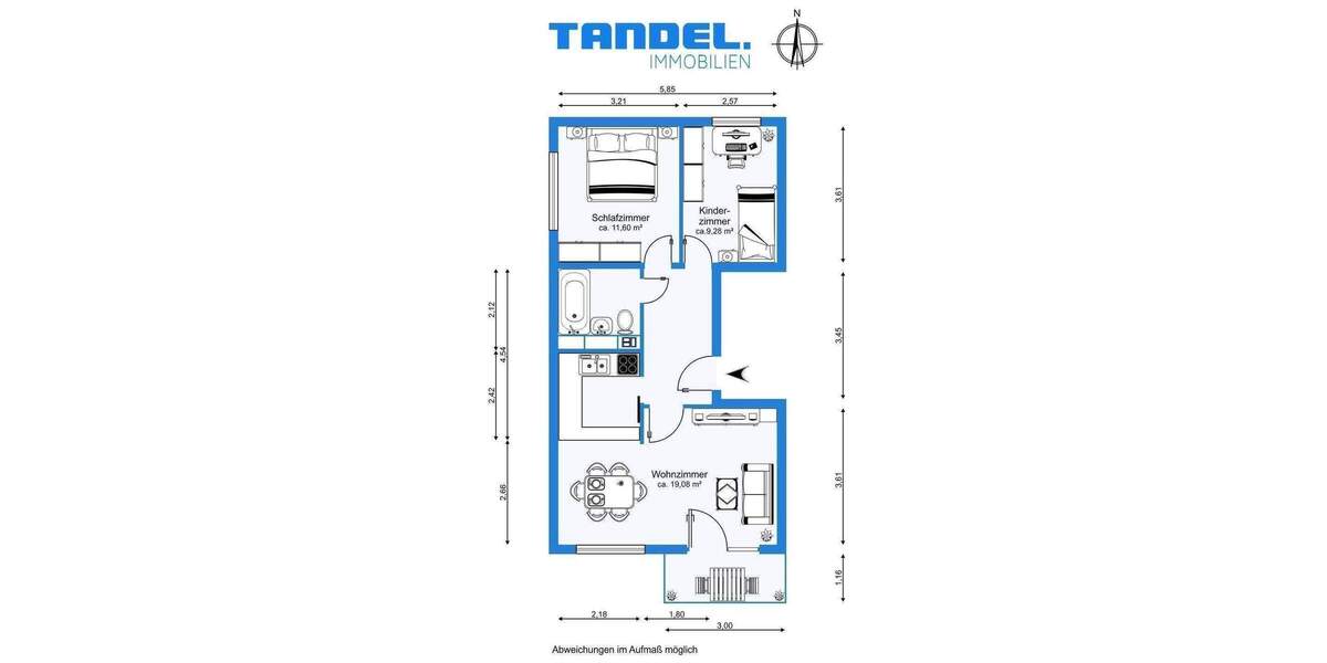 Zimmer Halle (Saale) Nördliche Neustadt - 3 Zimmer, 57 m&sup2;, 345&euro; | Angebot:25909343