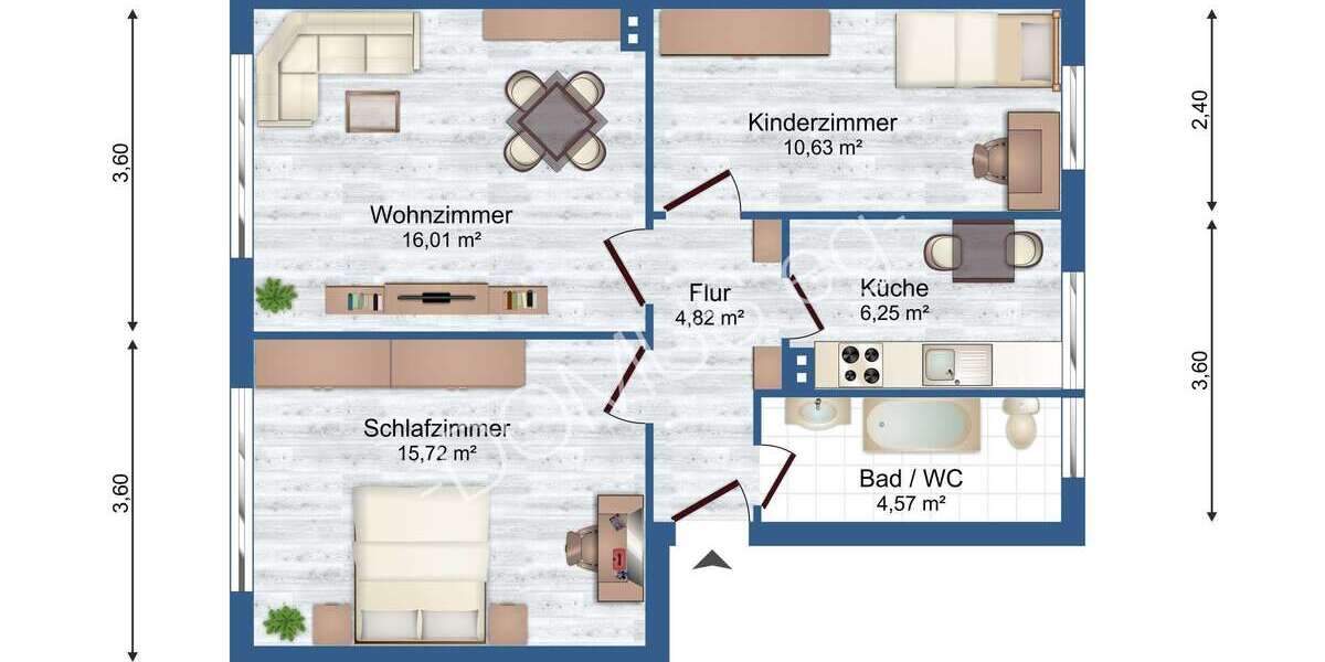 Renovierte 3 Zimmer Wohnung zu vermieten. - Appartement Höhnstedt Höhnstedt | Angebot:24485030