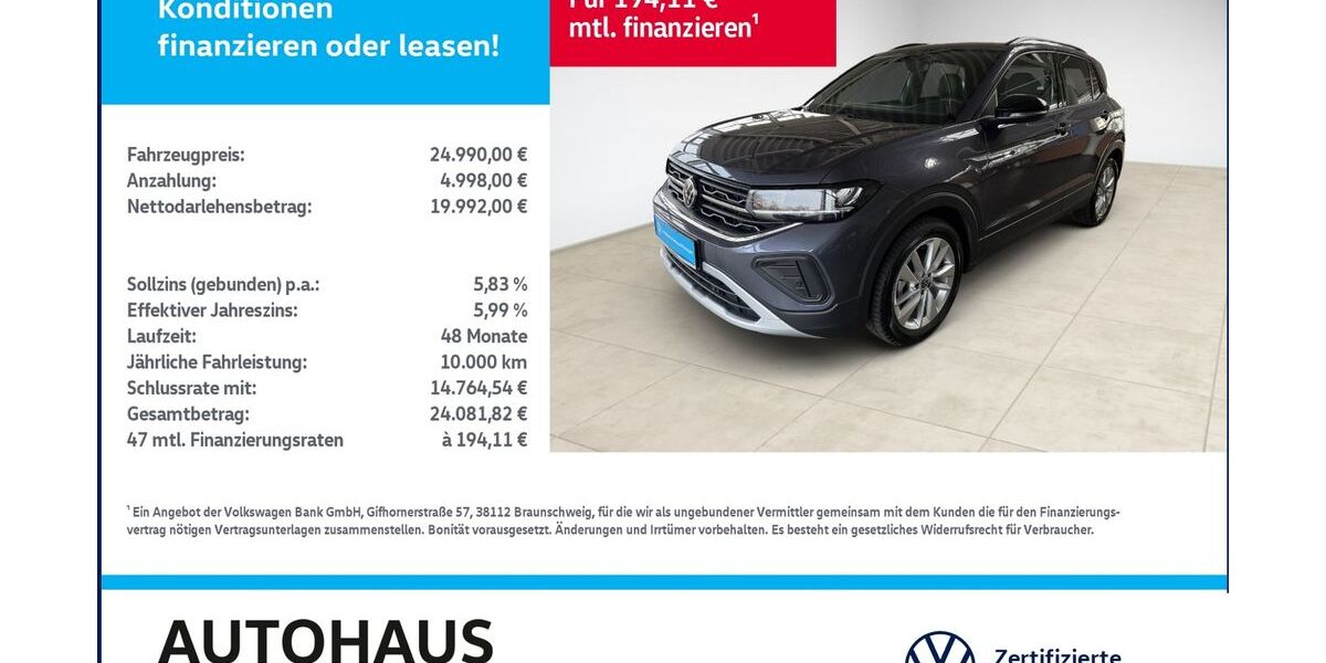 VW T-Cross 10.243 km 23.990 &euro; Bitterfeld-Wolfen 06749