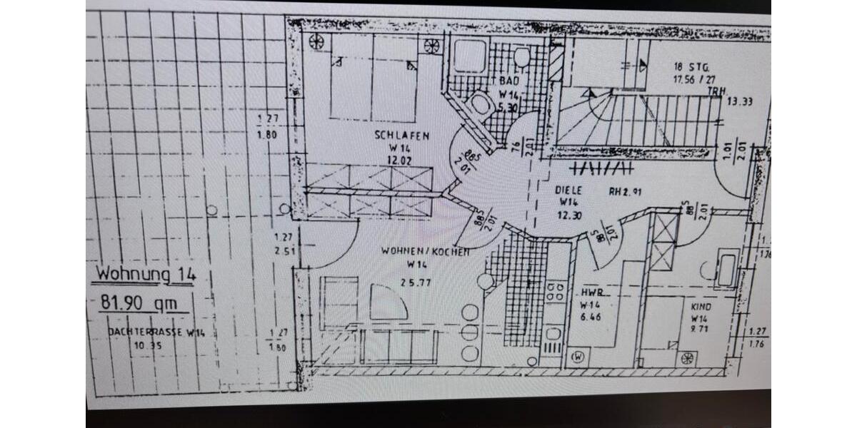 Etagenwohnung Halle (Saale) Damaschkestraße - 3 Zimmer, 82 m&sup2;, 785&euro; | Angebot:26300198