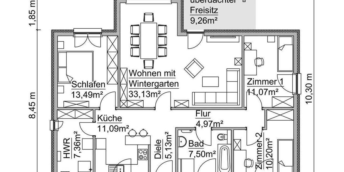 Bungalow Wiedemar - 3 Zimmer, 112 m&sup2;, 380.490&euro; | Angebot:25693403