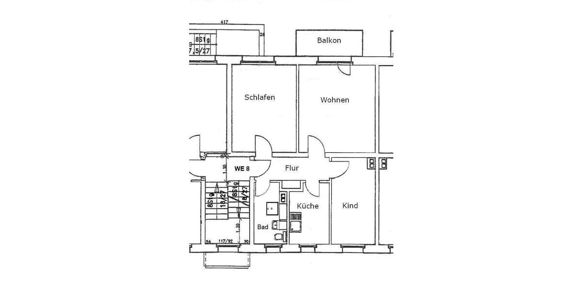 Etagenwohnung Halle (Saale) Gesundbrunnen - 3 Zimmer, 58 m&sup2;, 84.000&euro; | Angebot:25245792