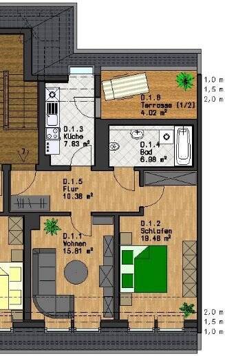 2-Zimmer Wohnung mit Dachterrasse in Gohlis