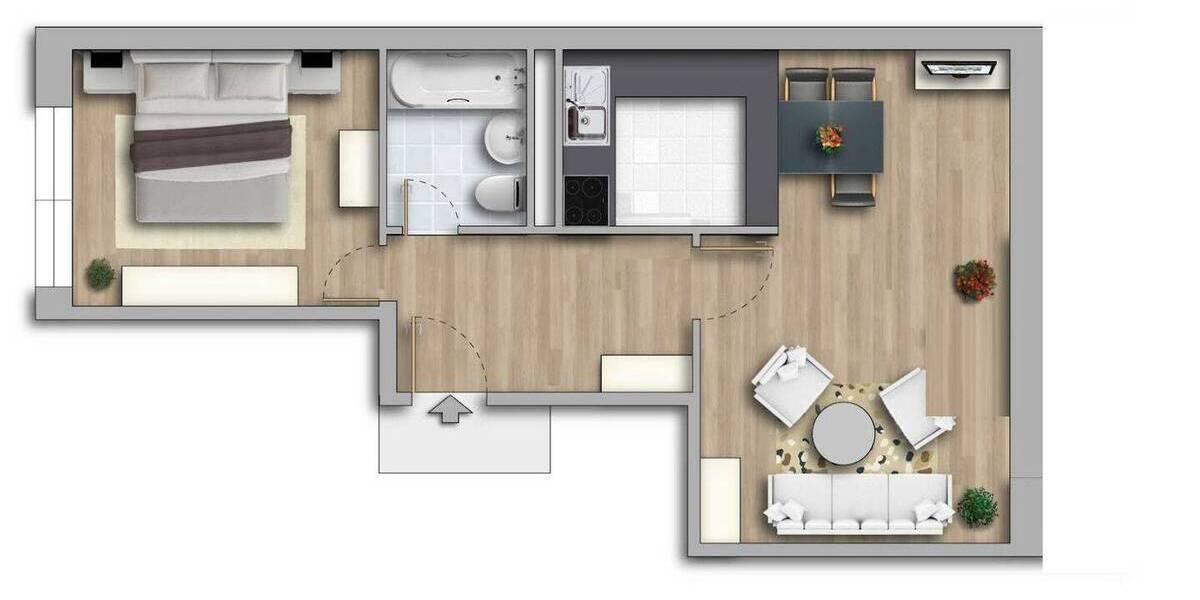 Etagenwohnung Halle (Saale) Südliche Neustadt - 2 Zimmer, 41 m&sup2;, 252&euro; | Angebot:26804971