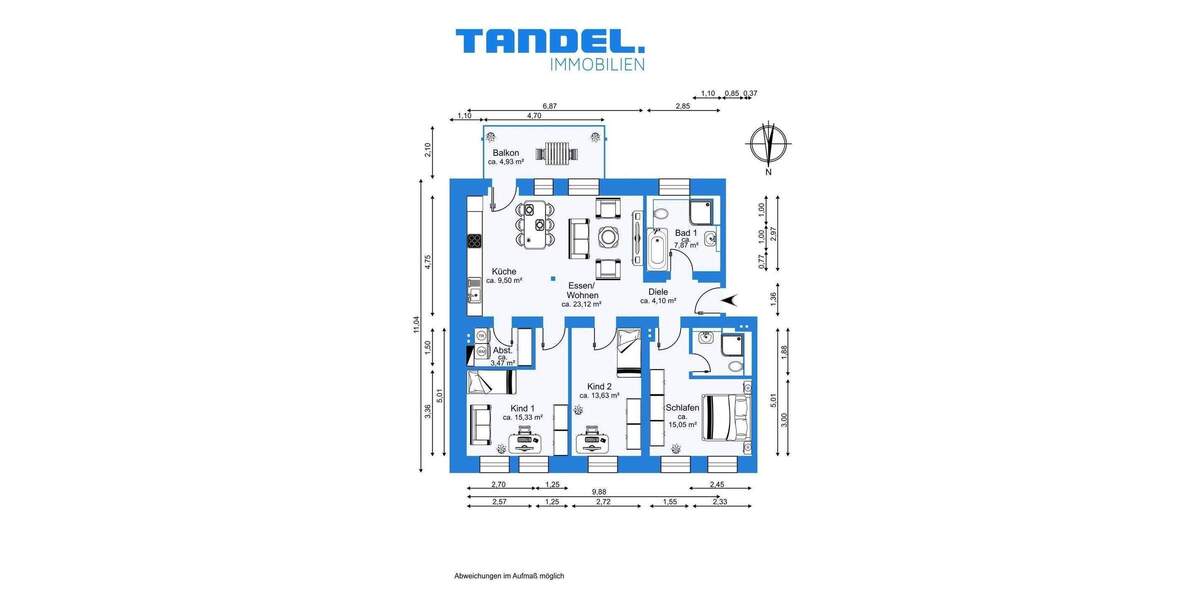 Etagenwohnung Halle (Saale) Innenstadt - 4 Zimmer, 101 m&sup2;, 1.300&euro; | Angebot:26274022