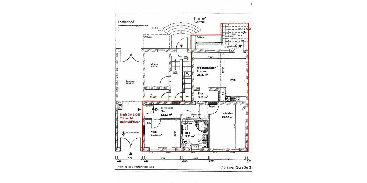 Etagenwohnung Halle (Saale) Dölau - 3 Zimmer, 94 m&sup2;, 890&euro; | Angebot:25974870