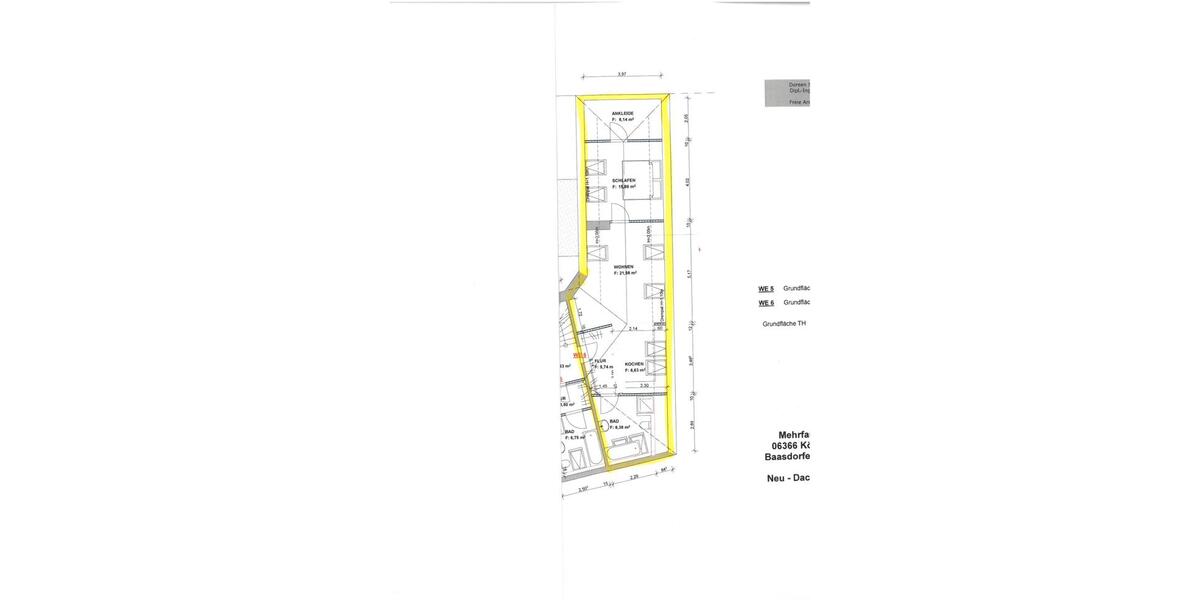 Dachgeschoßwohnung Köthen (Anhalt) - 3 Zimmer, 65 m&sup2;, 500&euro; | Angebot:25971284