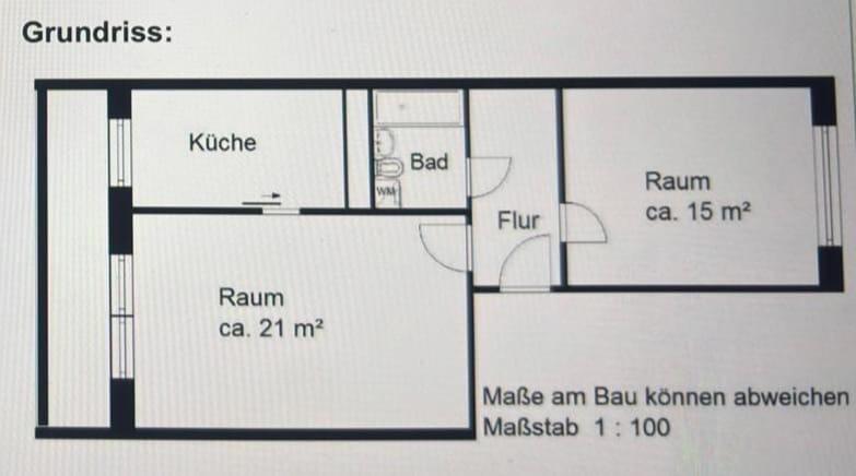 Etagenwohnung Halle (Saale) Dölau - 2 Zimmer, 55 m&sup2;, 439&euro; | Angebot:26412832