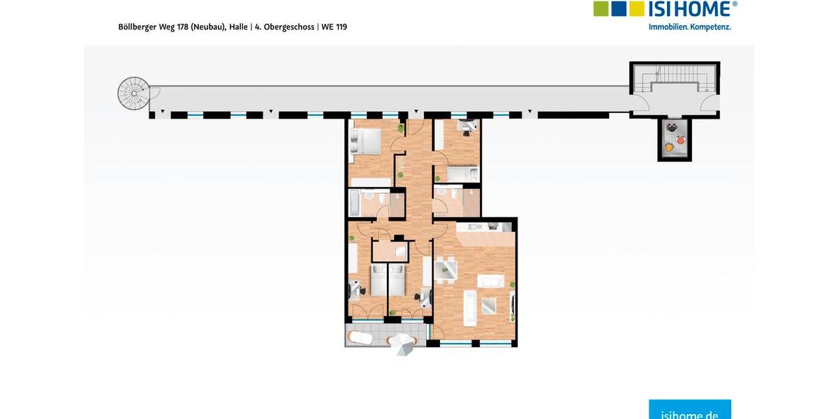 Etagenwohnung Halle (Saale) Gesundbrunnen - 5 Zimmer, 122 m&sup2;, 1.529&euro; | Angebot:26097644