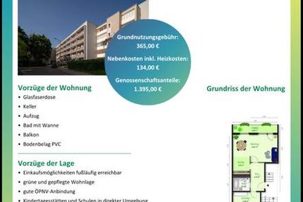 Wohnung Halle (Saale) Halle-Neustadt - 2 Zimmer, 50 m&sup2;, 365&euro; | Angebot:25045519