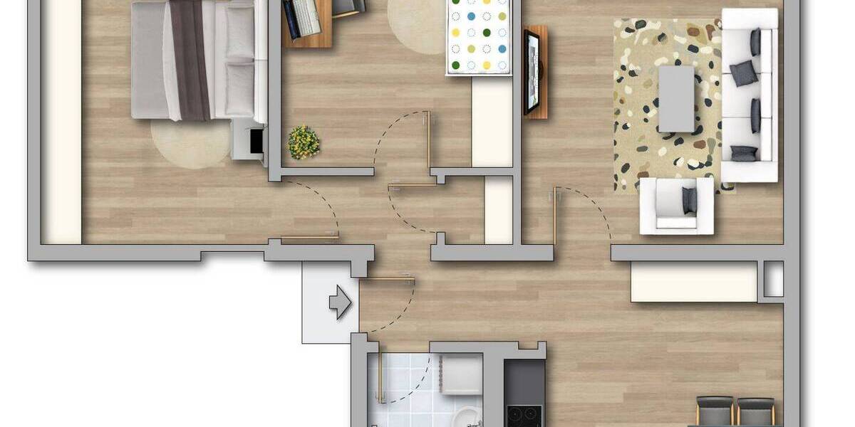 Etagenwohnung Merseburg Kötzschen - 3 Zimmer, 74 m&sup2;, 446&euro; | Angebot:26741642